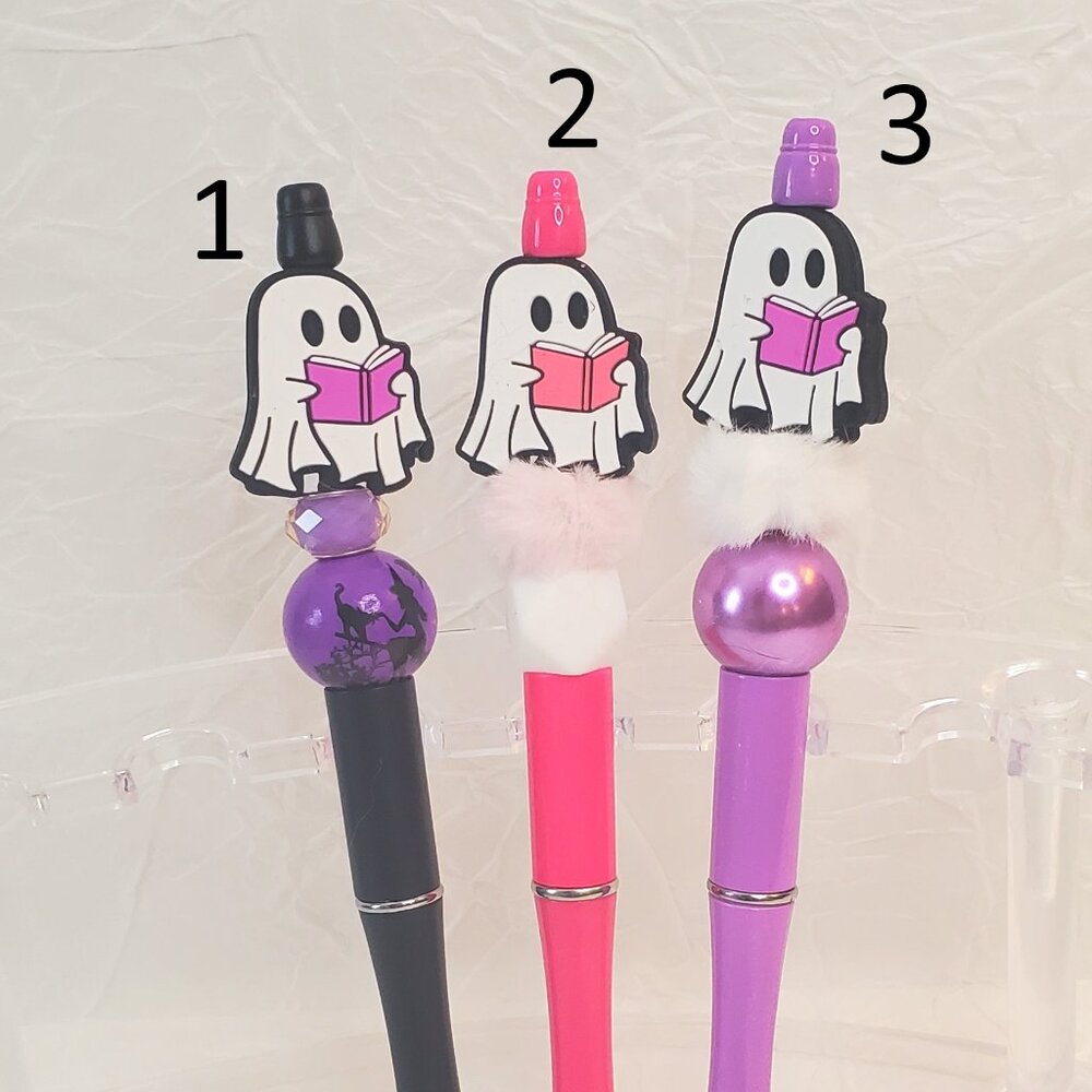 Student Ghost Pens with Fuzzy Beads